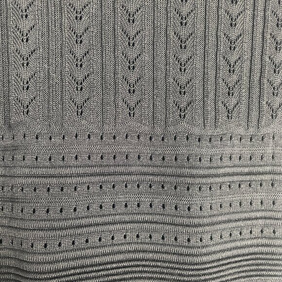 Zara Black Open Knit A-Line Dress Size Medium Cocktail Edgy Dark Academia - Picture 7 of 16